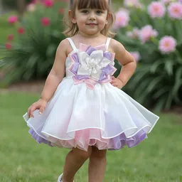 PINK LEAF Floral Balloon Dress-47