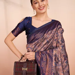 DIVASTRI Woven Design Zari Pure Silk Banarasi Saree-picture-31