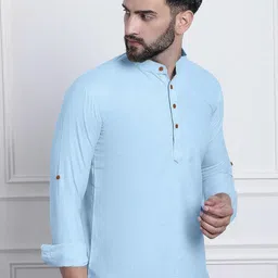 Fifth U Men Turquoise Blue Kurta-picture-42