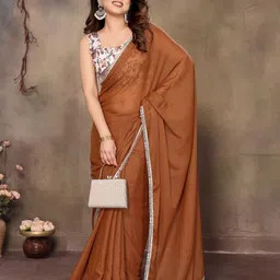 BLEESBURY Mirror Work Saree-image-48