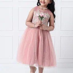 Mark and Mia Girls Embellished Peplum Knee Length Dress-image-96