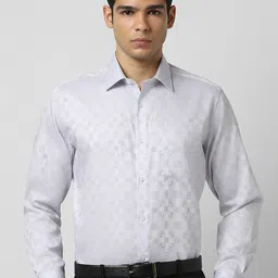 Van Heusen Men Regular Fit Spread Collar Textured Cotton Formal Shirt-image-60