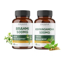 Ayuvya Set Of 2 Brahmi & Ashwagandha Capsules - 60 Capsules Each-9