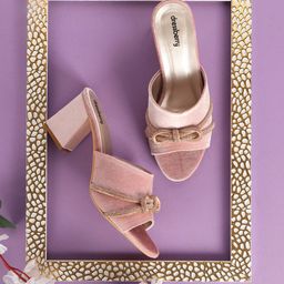 DressBerry Velvet Party Block Sandals with Bows-picture-36