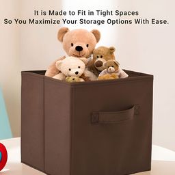 Aura Pink Set of 3 Regular Square Foldable & Multipurpose Wardrobe Storage Box Organizer image 2