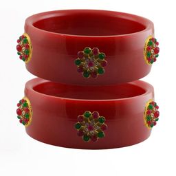 Vidhya Kangan Red Plastic Bangles-image-99
