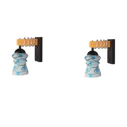 SOMIL Blue Glass Cylinder Printed Wall Lamps-image-90