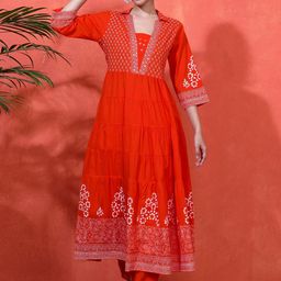 Sangria Embroidered Pure CottonA-Line Kurta & Trousers Sets-picture-53