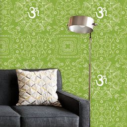 ArtzFolio Printed UV-Resistant Anti-Bacterial Hindu Om Aum Ornamental Pattern Peel & Stick Wallpaper-image-43