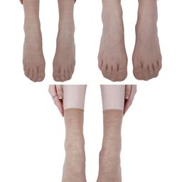 N2S NEXT2SKIN Pack Of 3  Women Ankle Length Non-Thumb Transparent Socks-image-60