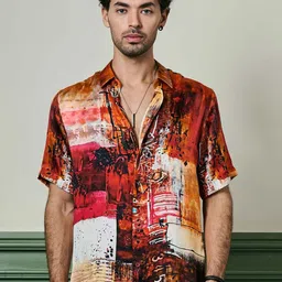 ASUKA Men Opaque Printed Casual Shirt-image-6