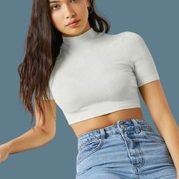 Dream Beauty Fashion Women XS High Neck Fitted Crop Top-picture-1
