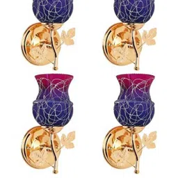 Somil Premium Designer Glass Wall / Night Lamp Elegant & Stylish Dcor Accent for Modern Interiors, color- - Pink, Firozi, White; Size,- 20 X 18 X 27 CM-image-91