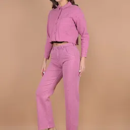 Crimsoune Club Shirt Collar Neck Shirt With Trousers Co-Ords-image-28