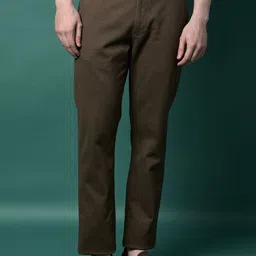 Crimsoune Club Men Printed Slim Fit Mid-Rise Chinos Trousers-image-62