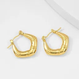 Estailo fashion Gold-Plated Circular Shaped Hoop Earrings-picture-16