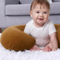 Pum Pum Brown Fibre Filled Faux Velvet Ultra Soft Baby Pillow-image-65