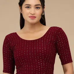 SALWAR STUDIO Sequinned Embellished Non Padded Readymade Blouse-picture-44