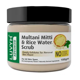 LUVYH Advanced Tan Removal & Skin Repair Multani Mitti & Rice Water Scrub 100 g-54