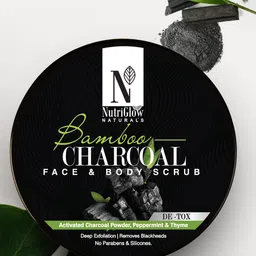 NutriGlow Naturals Set of 2 Bamboo Charcoal Face & Body Scrub 200 g Each image 2