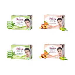 ROSA Set Of 4 Peach & Olive & Aloevera Gel Soap - 100 g Each-85