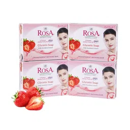 ROSA Herbalcare Set Of 4 Strawberry & Glycerin Soap - 100g Each-11