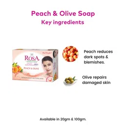 ROSA Set Of 4 Peach & Olive Gel Soaps With Glycerine - 100 g Each image 4