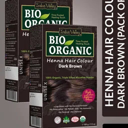 Indus Valley Pack of 2 Bio Organic Dark Brown Henna Hair Color - 100 g each-18