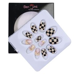 BEROMT 12 Pcs Long-Lasting Reusable Lightweight Salon Finish Press on Nail Tips- Shade 160-image-85