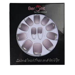 BEROMT 12 Pcs Long-Lasting Reusable Lightweight Salon Finish Press on Nail Tips- Shade 198-image-74