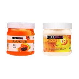 FEELHIGH Combo Of Papaya Face Gel & Vitamin C Brightening Cream - 500ml Each-12