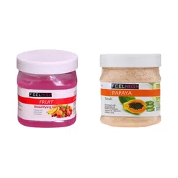 FEELHIGH Face & Body Fruit Gel & Papaya Scrub - 500 ml Each-55