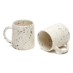 Arrabi Cream-Coloured & Grey Handcrafted Textured Ceramic Matte Mugs Set of Cups and Mugs image 3