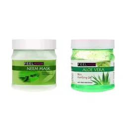 FEELHIGH Combo Of Neem Face Mask & Aloe Vera Purifying Face Gel - 500ml Each-8
