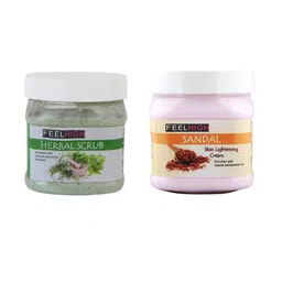 FEELHIGH Set Of 2 Herbal Scrub & Sandal Cream-500ml Each-50