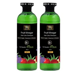 TRU HAIR & SKIN Set Of 2 Fruit Vinegar Hair Color Shampoo Part A & B - 500ml Each-15
