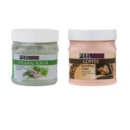 FEELHIGH Set Of Herbal Scrub & Coffee Cream - 500ml Each-43