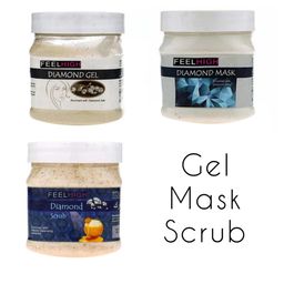 FEELHIGH Set Of 3 Diamond Face Mask+Scrub+Gel - 500ml Each-47