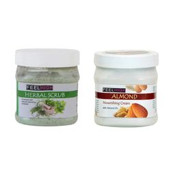 FEELHIGH Set Of Herbal Scrub & Almond Nourishing Cream - 500 ml Each-38