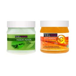 FEELHIGH Combo Of Neem Face Mask & Vitamin C Face Gel - 500ml Each-11