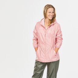 Women Full Zip Rain Jacket with Storage Pouch Pink - NH100-image-3