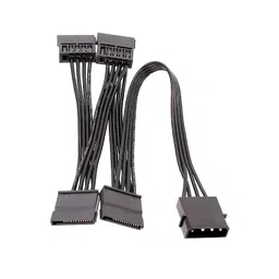 4PIN (Large) IDE 1 Input to 2 SATA Output Hard Disk Power Cord image 5