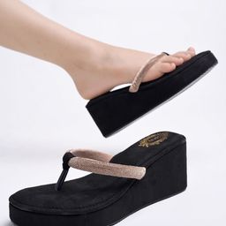 Stylestry Embellished Suede Wedge Heel Sandals-picture-49