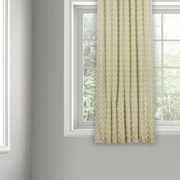 Fabindia Beige & Green Geometric Window Curtain-image-29