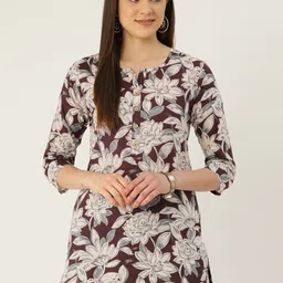 FERANOID Floral Printed Pure Cotton Kurti-picture-37