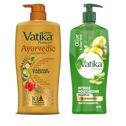 Dabur Vatika Naturals Ayurvedic Shampoo 1L & Aloe Vera Olive Moisturising Shampoo 640ml-image-12