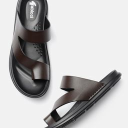 GABICCI Men Brown Leather Comfort Sandals-picture-52