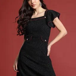 ADDYVERO Flutter Sleeve A-Line Dress-1