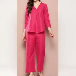 Qurvii Cotton Slub Top with Trousers-image-29