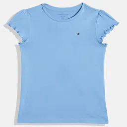 Tommy Hilfiger Girls Round-Neck Pure Cotton T-shirt-image-24